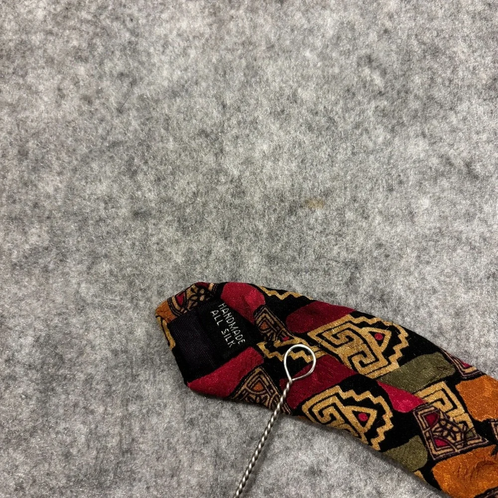 Carlo Ricci Vintage Men's Necktie Colorful Tribal Motifs 100% Silk W4
